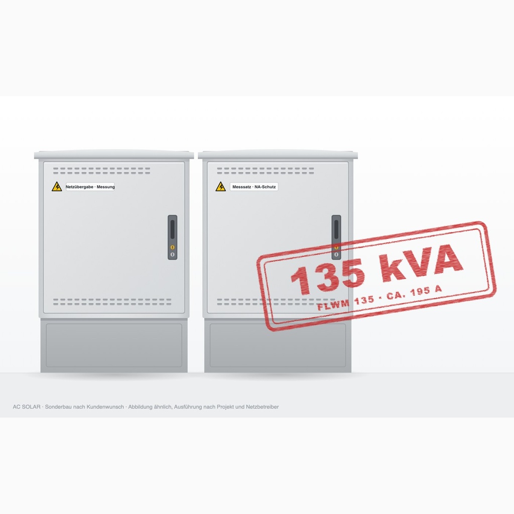 [FLWM-AV-135] Freiluft-Wandlermesssäule FLWM 135 · PV-Volleinspeisung bis 135 kVA · Ausführung nach Netzbetreiber